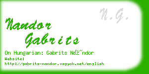 nandor gabrits business card